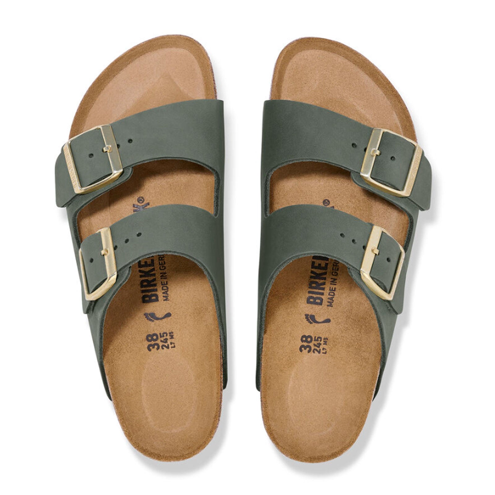 Birkenstock Arizona Narrow Slide Sandal (Women) - Thyme Nubuck Sandals - Slide - The Heel Shoe Fitters