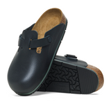 Birkenstock Boston Pro Clog (Men) - Black Leather Dress-Casual - Clogs & Mules - The Heel Shoe Fitters