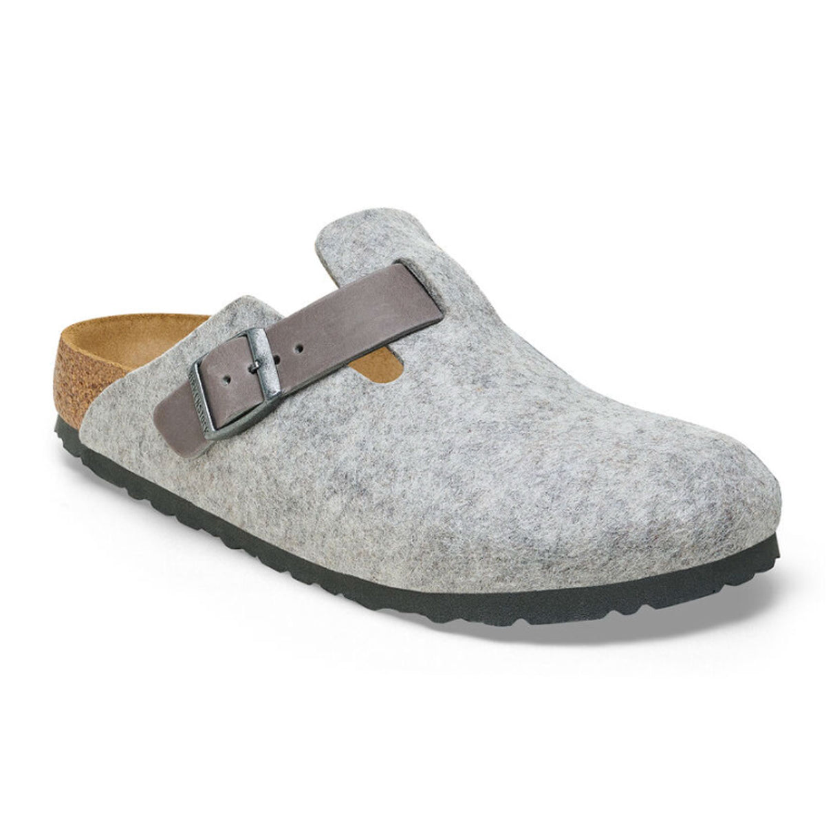 Birkenstock Boston Clog (Men) - Light Grey/Iron Wool/Oiled Leather Dress-Casual - Clogs & Mules - The Heel Shoe Fitters
