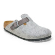 Birkenstock Boston Clog (Women) - Light Gray Leather/Iron Wool Dress-Casual - Clogs & Mules - The Heel Shoe Fitters