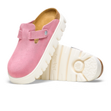 Birkenstock Boston Chunky Clog (Women) - Candy Pink Suede Dress Casual - Clogs & Mules - The Heel Shoe Fitters