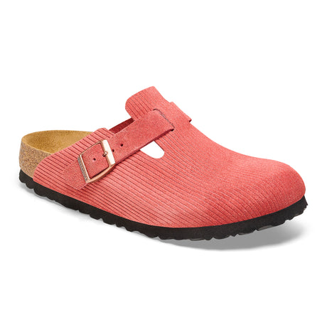 Birkenstock Boston Narrow Clog (Women) - Corduroy Sienna Red Dress-Casual - Clogs & Mules - The Heel Shoe Fitters