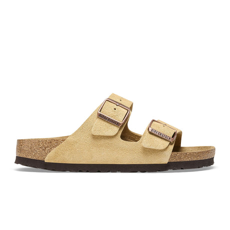 Birkenstock Arizona Narrow Slide Sandal (Women) - Latte Cream Suede Sandals - Slide - The Heel Shoe Fitters