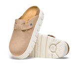 Birkenstock Boston Chunky Clog (Women) - Warm Sand Suede Dress-Casual - Clogs & Mules - The Heel Shoe Fitters