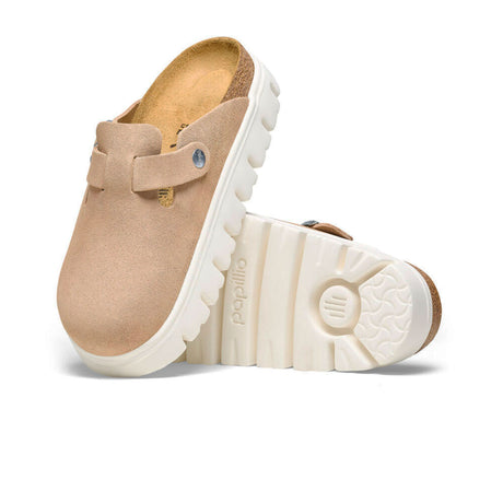 Birkenstock Boston Chunky Clog (Women) - Warm Sand Suede Dress-Casual - Clogs & Mules - The Heel Shoe Fitters