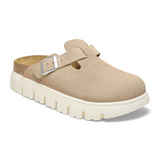 Birkenstock Boston Chunky Narrow Clog (Women) - Warm Sand Suede Dress-Casual - Clogs & Mules - The Heel Shoe Fitters