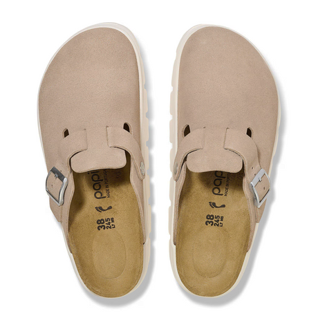 Birkenstock Boston Chunky Narrow Clog (Women) - Warm Sand Suede Dress-Casual - Clogs & Mules - The Heel Shoe Fitters