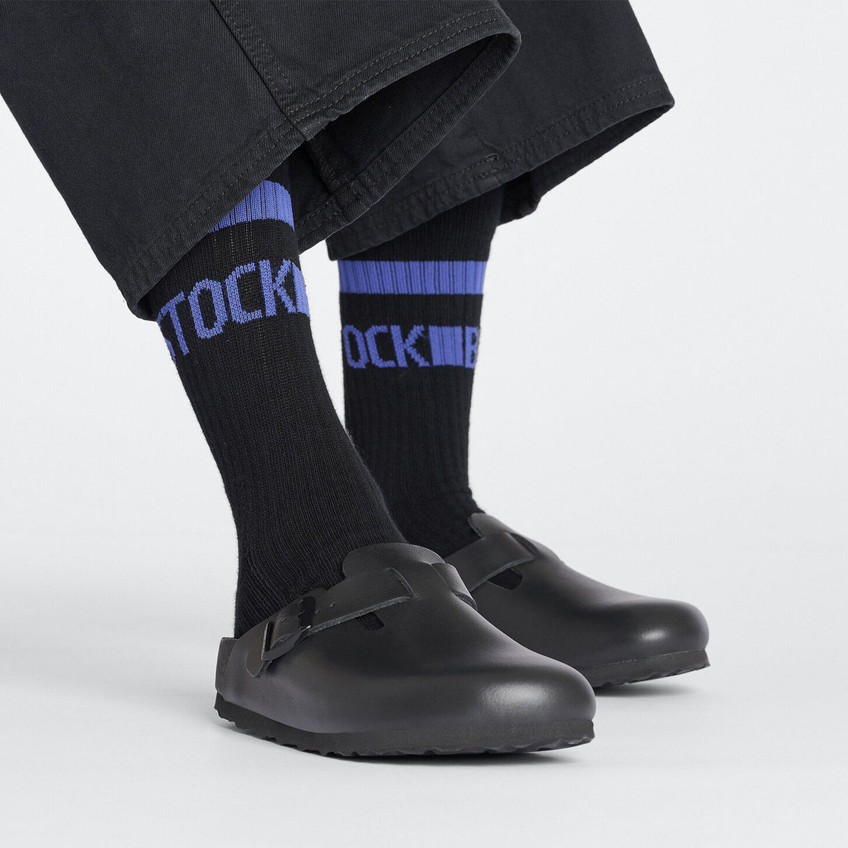 Birkenstock Cotton Stripe Crew Sock (Unisex) - Black Accessories - Socks - Lifestyle - The Heel Shoe Fitters