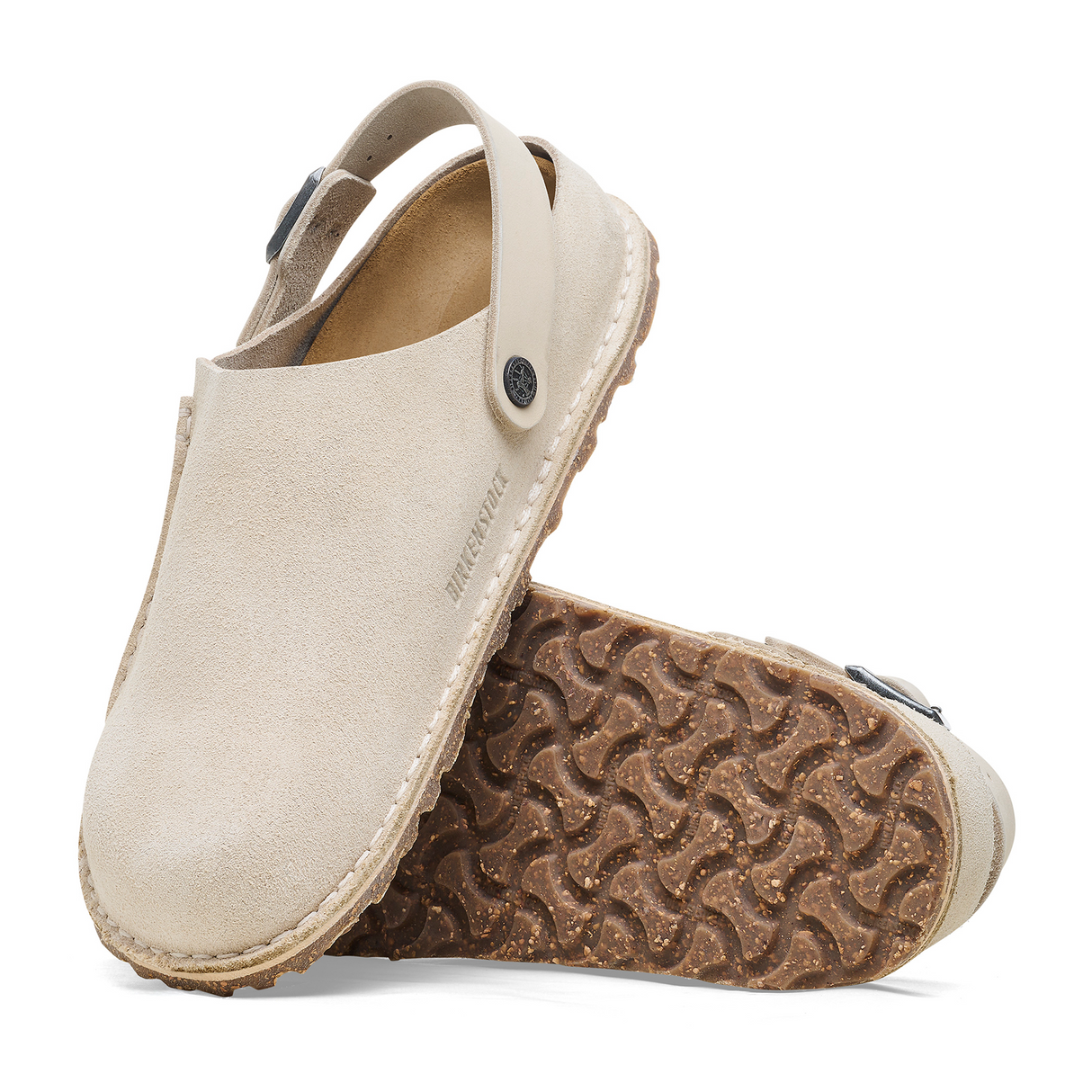 Birkenstock Lutry Narrow Slipper (Women) - Eggshell Suede Dress Casual - Clogs & Mules - The Heel Shoe Fitters