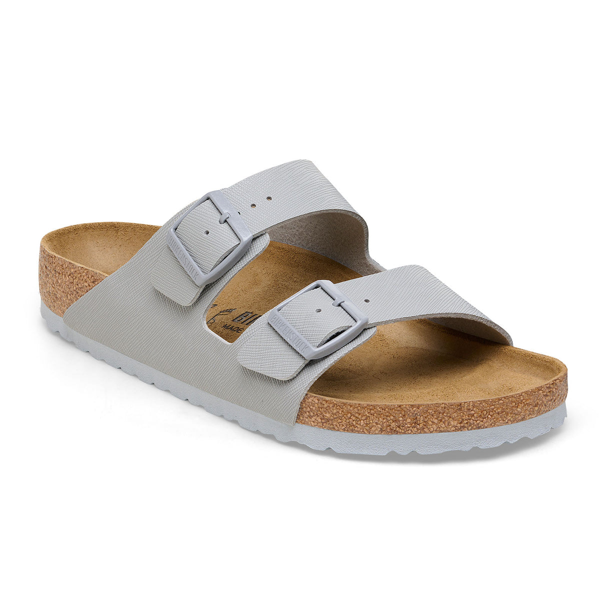 Birkenstock Arizona Slide Sandal (Men) - Saffiano Stone Coin Birko-Flor Sandals - Slide - The Heel Shoe Fitters