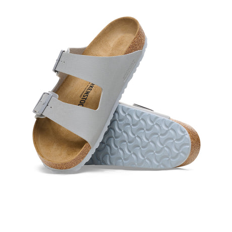 Birkenstock Arizona Slide Sandal (Men) - Saffiano Stone Coin Birko-Flor Sandals - Slide - The Heel Shoe Fitters