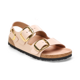 Birkenstock Milano Big Buckle Backstrap Sandal (Women) - High Shine New Beige Leather Sandals - Slide - The Heel Shoe Fitters