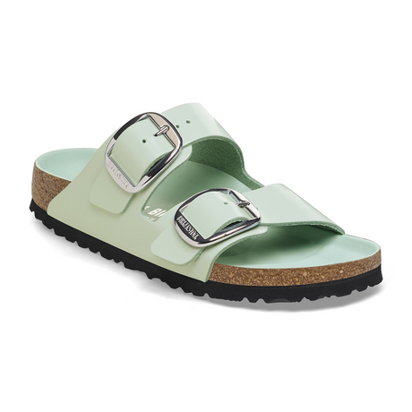 Birkenstock Arizona Big Buckle Sandal (Women) - High Shine Surf Green Leather Sandals - Slide - The Heel Shoe Fitters