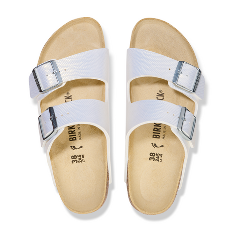 Birkenstock Arizona Sandal (Women) - Embossed Lizard White Birko-Flor Sandals - Slide - The Heel Shoe Fitters