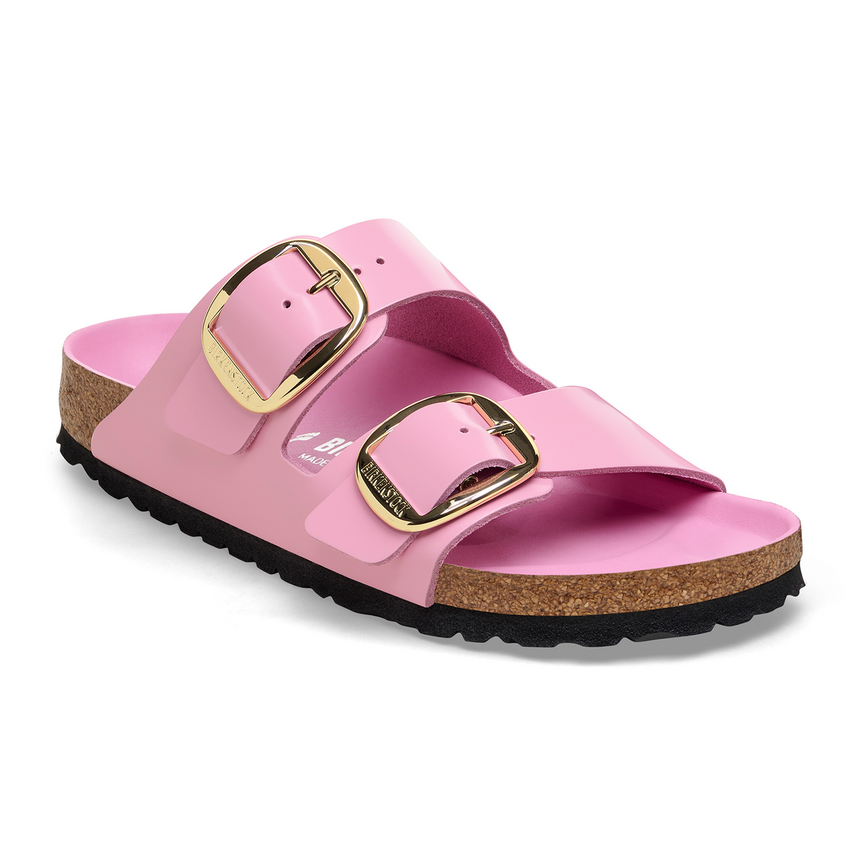 Birkenstock Arizona Big Buckle Sandal (Women) - High Shine Fondant Pink Leather Sandals - Slide - The Heel Shoe Fitters