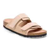 Birkenstock Uji Hex Slide Sandal (Women) - High Shine New Beige Nubuck Sandals - Slide - The Heel Shoe Fitters