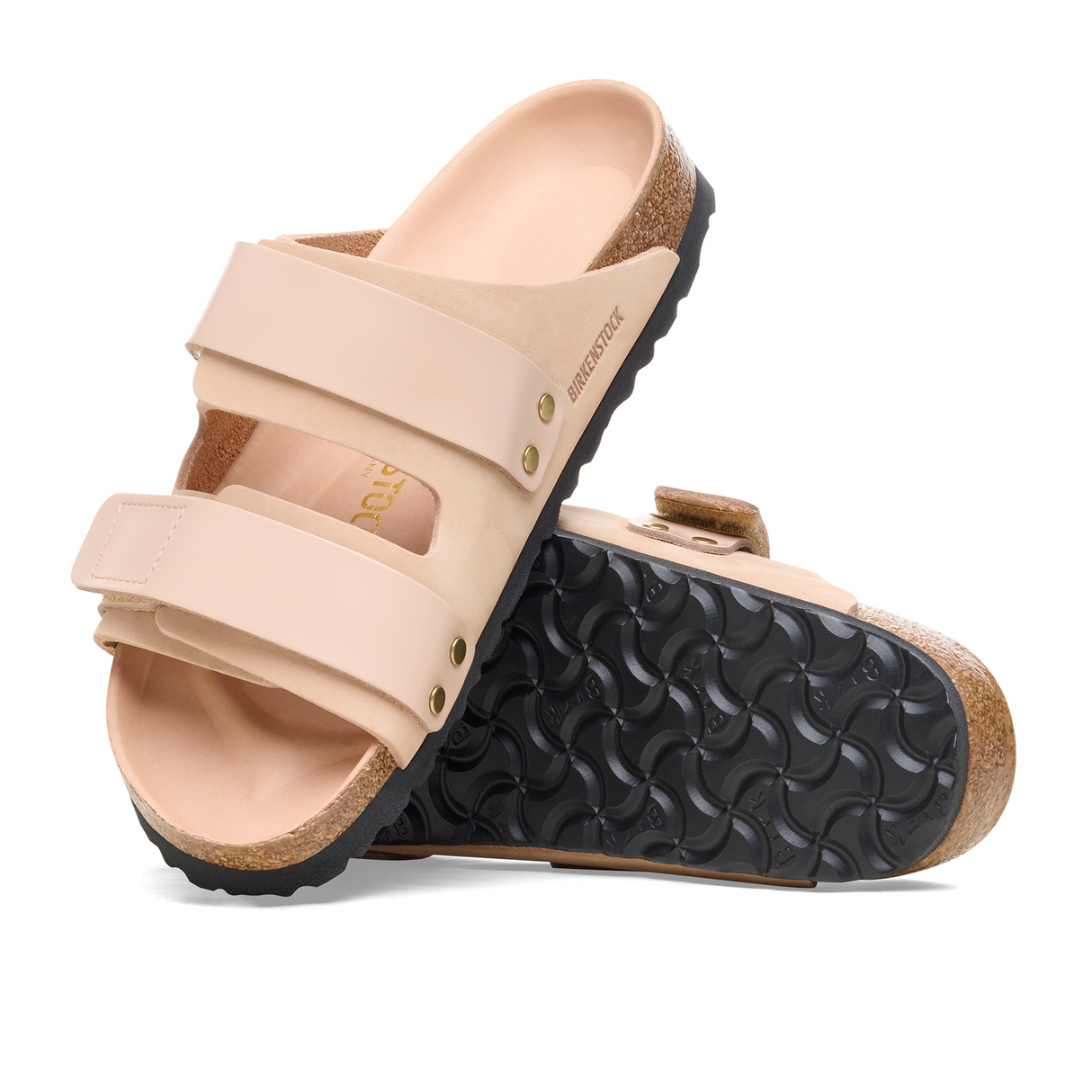 Birkenstock Uji Hex Slide Sandal (Women) - High Shine New Beige Nubuck Sandals - Slide - The Heel Shoe Fitters