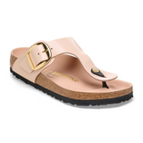 Birkenstock Gizeh Big Buckle Sandal (Women) - High Shine New Beige Leather Sandals - Thong - The Heel Shoe Fitters