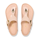 Birkenstock Gizeh Big Buckle Sandal (Women) - High Shine New Beige Leather Sandals - Thong - The Heel Shoe Fitters