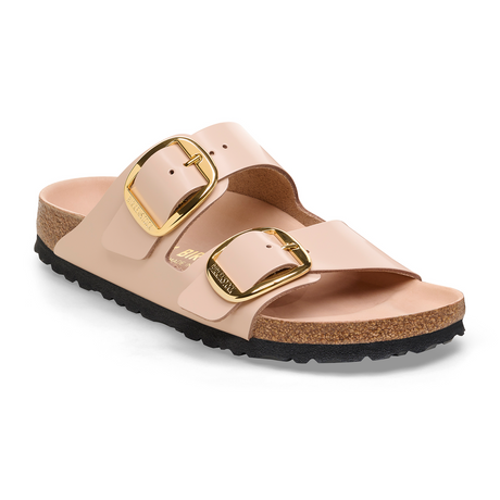 Birkenstock Arizona Big Buckle Narrow Slide Sandal (Women) - High Shine New Beige Leather Sandals - Slide - The Heel Shoe Fitters