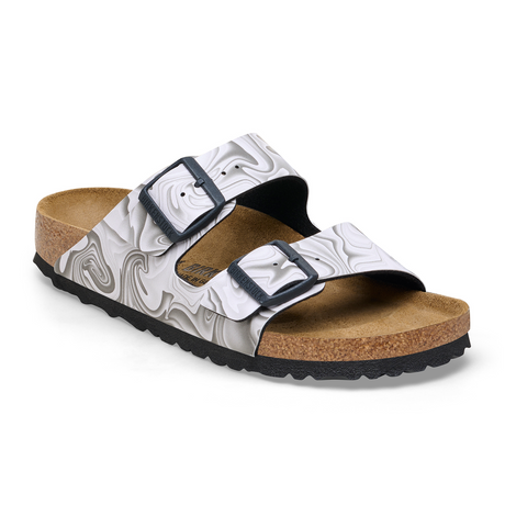 Birkenstock Arizona Birko-Flor Narrow Slide Sandal (Women) - Marble Black Sandals - Slide - The Heel Shoe Fitters