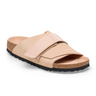 Birkenstock Kyoto Hex Narrow Slide Sandal (Women) - High Shine New Beige Nubuck Sandal - Slide - The Heel Shoe Fitters