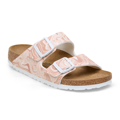 Birkenstock Arizona Grip Birko-Flor Narrow Slide Sandal (Women) - Marble New Beige Sandals - Slide - The Heel Shoe Fitters