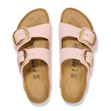 Birkenstock Arizona Big Buckle Narrow Slide Sandal (Women) - Soft Pink Nubuck Sandals - Slide - The Heel Shoe Fitters