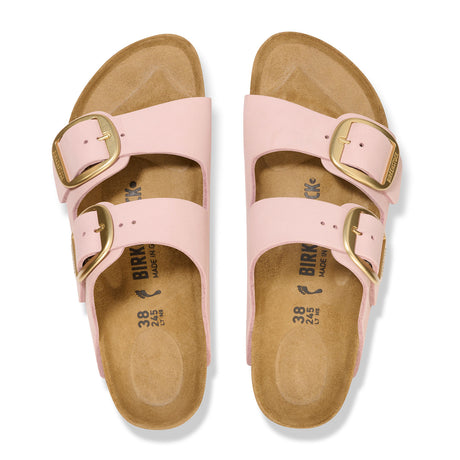 Birkenstock Arizona Big Buckle Slide Sandal (Women) - Soft Pink Nubuck Sandals - Slide - The Heel Shoe Fitters