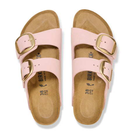 Birkenstock Arizona Big Buckle Narrow Slide Sandal (Women) - Soft Pink Nubuck Sandals - Slide - The Heel Shoe Fitters