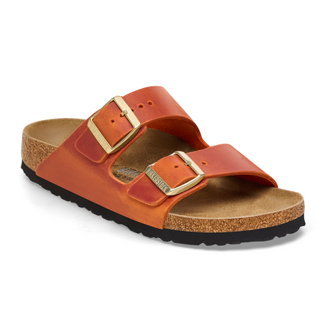 Birkenstock Arizona Slide Sandal (Women) - Burnt Orange Oiled Leather Sandals - Slide - The Heel Shoe Fitters