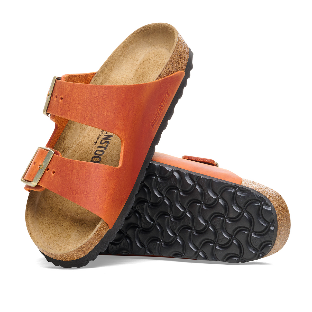 Birkenstock Arizona Slide Sandal (Women) - Burnt Orange Oiled Leather Sandals - Slide - The Heel Shoe Fitters