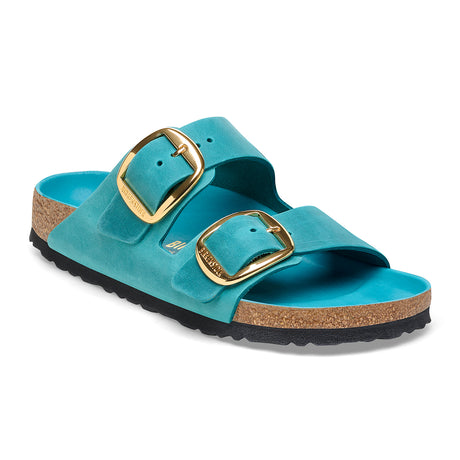 Birkenstock Arizona Big Buckle Slide Sandal (Women) - Biscay Bay Oiled Leather Sandals - Slide - The Heel Shoe Fitters