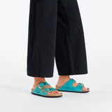 Birkenstock Arizona Big Buckle Slide Sandal (Women) - Biscay Bay Oiled Leather Sandal - Slide - The Heel Shoe Fitters