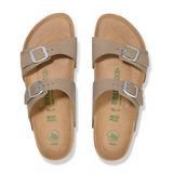 Birkenstock Sydney Vegan Slide Sandal (Women) - Silky Gray Taupe Birki Sandals - Slide - The Heel Shoe Fitters