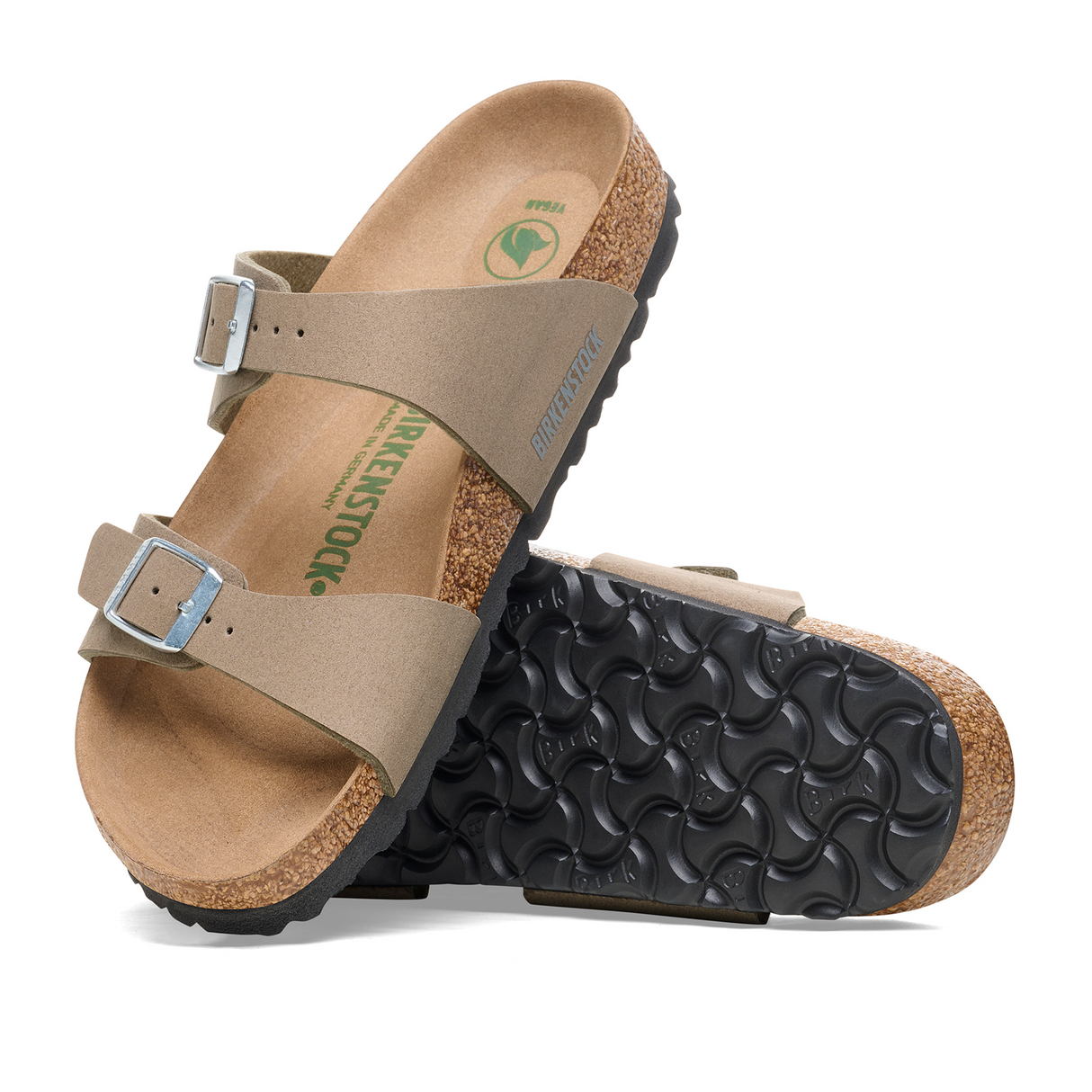 Birkenstock Sydney Vegan Slide Sandal (Women) - Silky Gray Taupe Birki Sandals - Slide - The Heel Shoe Fitters