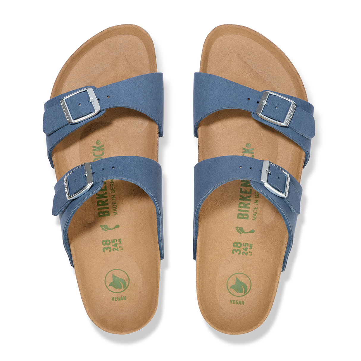 Birkenstock Sydney Vegan Slide Sandal (Women) - Silky Elemental Blue Birki Sandals - Slide - The Heel Shoe Fitters