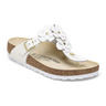 Birkenstock Gizeh Flowers Sandal (Women) - White Leather Sandal - Thong - The Heel Shoe Fitters