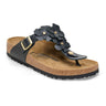 Birkenstock Gizeh Flowers Sandal (Women) - Black Leather Sandal - Thong - The Heel Shoe Fitters