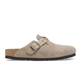 Birkenstock Boston Braid Narrow Clog (Women) - Taupe Suede Dress-Casual - Clogs & Mules - The Heel Shoe Fitters