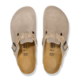 Birkenstock Boston Braid Narrow Clog (Women) - Taupe Suede Dress-Casual - Clogs & Mules - The Heel Shoe Fitters