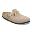 Birkenstock Boston Braid Narrow Clog (Women) - Taupe Suede Dress-Casual - Clogs & Mules - The Heel Shoe Fitters