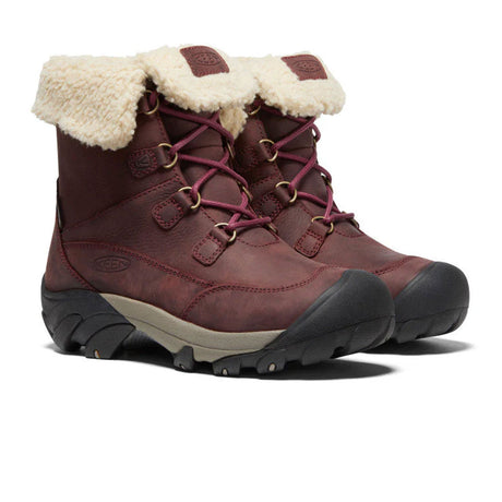 Keen Betty Short Waterproof Boot (Women) - Burgundy/Brindle Boots - Winter - Mid Boot - The Heel Shoe Fitters