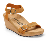 Birkenstock Soley Wedge Sandal (Women) - Embossed Burnt Orange Nubuck Sandals - Heel/Wedge - The Heel Shoe Fitters