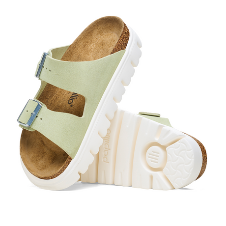 Birkenstock Arizona Chunky Slide Sandal (Women) - Faded Lime Suede Sandals - Slide - The Heel Shoe Fitters