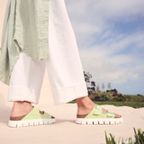 Birkenstock Arizona Chunky Sandal (Women) - Faded Lime Suede Sandals - Slide - The Heel Shoe Fitters