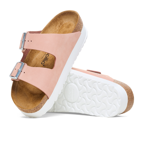 Birkenstock Arizona Chunky Slide Sandal (Women) - Soft Pink Nubuck Sandals - Slide - The Heel Shoe Fitters