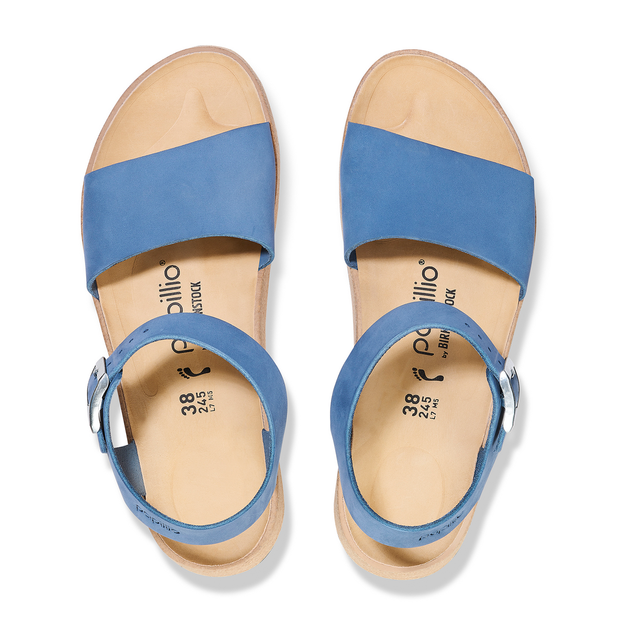 Birkenstock Glenda Wedge Sandal (Women) - Elemental Blue Nubuck Sandals - Heel/Wedge - The Heel Shoe Fitters