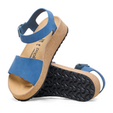 Birkenstock Glenda Wedge Sandal (Women) - Elemental Blue Nubuck Sandals - Heel/Wedge - The Heel Shoe Fitters