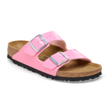 Birkenstock Arizona Slide Sandal (Women) - Patent Candy Pink Birko-Flor Sandals - Slide - The Heel Shoe Fitters